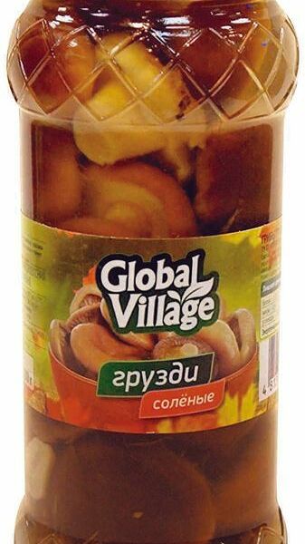 Грибы Global Village грузди солёные стерилизованные 530г