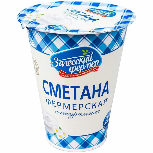 Сметана Залесский фермер Фермерская 20%, 300г