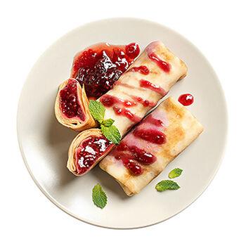 Блинчики с малиной и клубникой 3 шт.