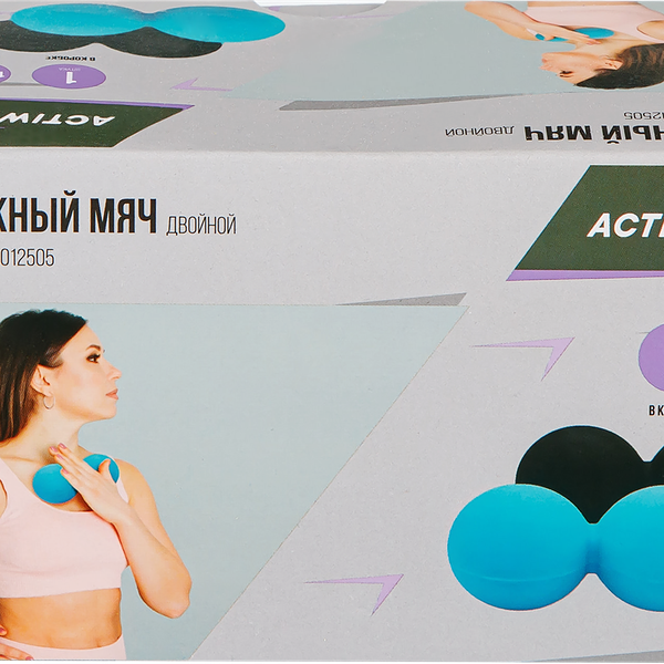 Мяч массажный двойной ACTIWELL 12x6см цвета в ассортименте, Арт. MU22012505