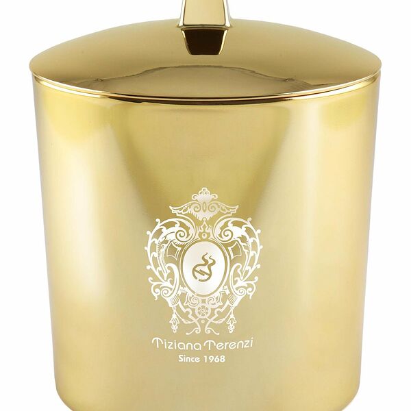 TIZIANA TERENZI Camino Cвеча с ароматом духов Orion в золотом стекле 3 деревянных фитиля, 1000 г