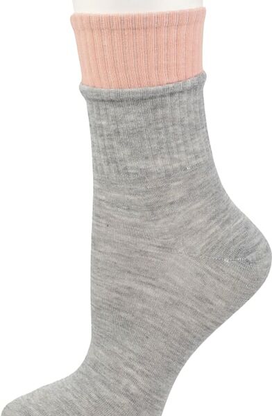 Носки женские Oemen с двойной усиленной резинкой серый меланж р.23-25