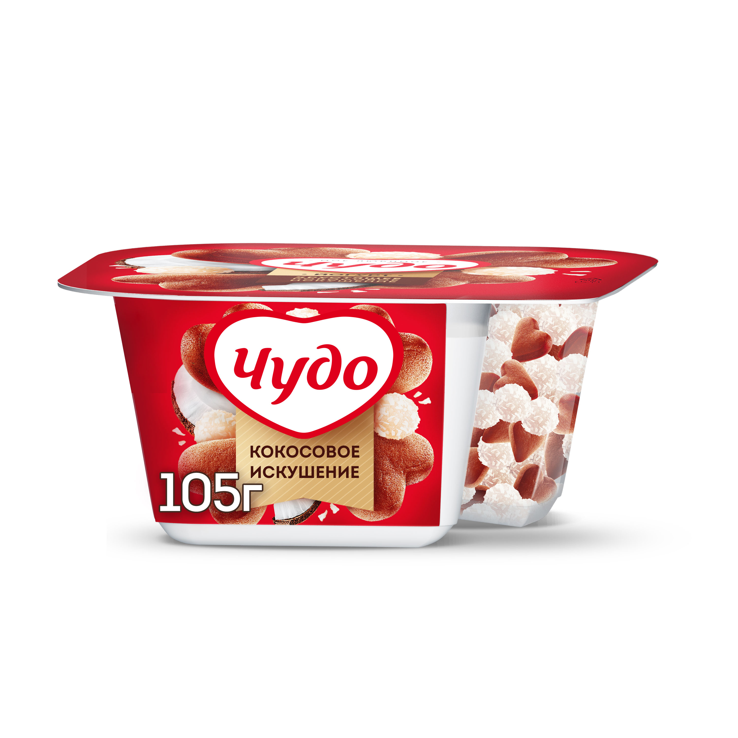 

Йогурт Чудо Кокосовое искушение с хрустящими насыпками 3% 105 г