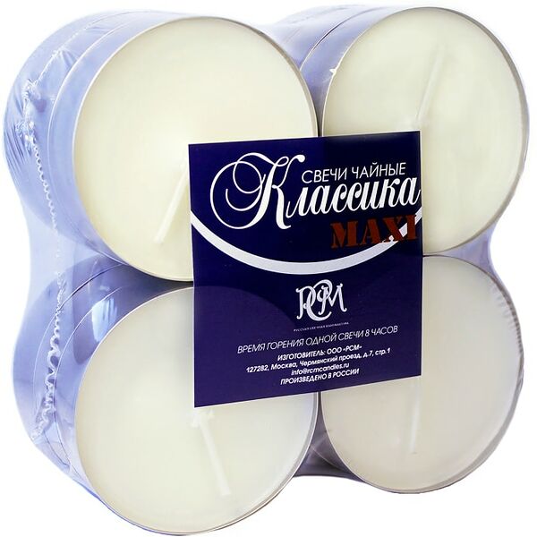 Свечи чайные РСМ Классика Макси 12шт