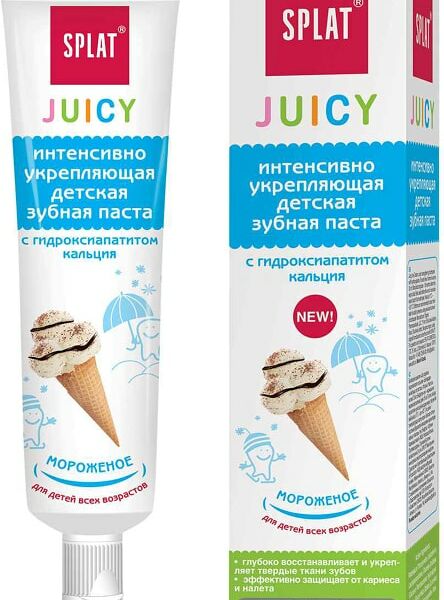 Зубная паста детская Splat Juicy Натуральная укрепляющая со вкусом мороженного 35мл