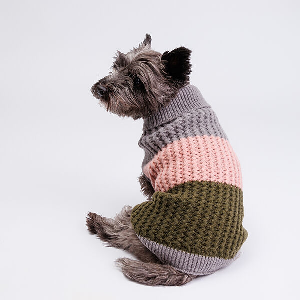 Свитер для собак, L, серо-розовый