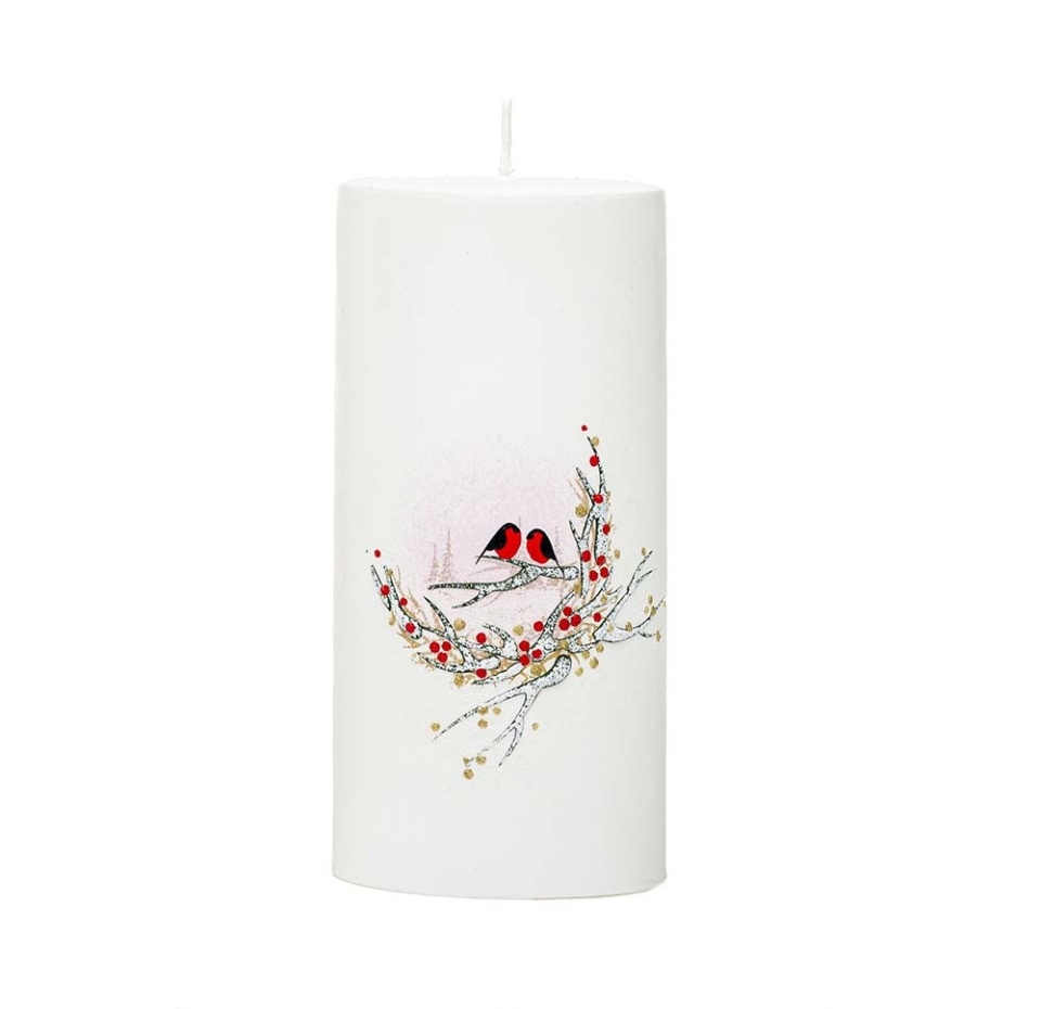 

Свеча-столбик Candles Птичка на ветке, цвет белый, 7x15 см, Литва