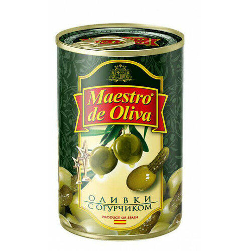 Оливки Maestro de Oliva с огурчиком 300 г