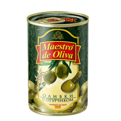 

Оливки Maestro de Oliva с огурчиком 300 г