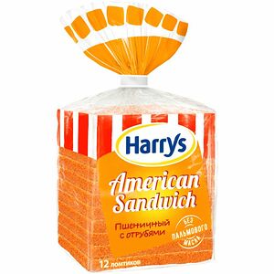 Хлеб Harry's American Sandwich пшеничный с отрубями 12 ломтиков, 515г