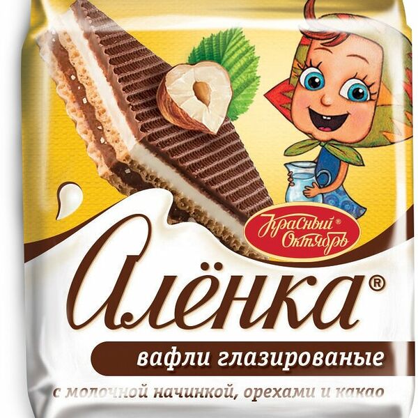 Вафли Алёнка с молочной начинкой орехами и какао 20 г