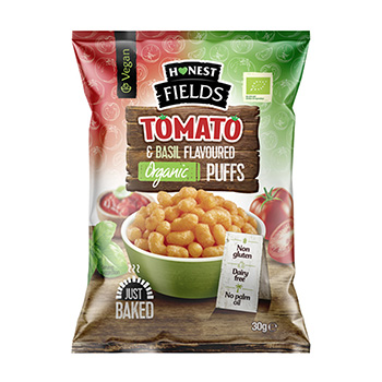 

Снеки кукурузные со вкусом томат и базилик ТМ Honest Fields (Ханест Филдс)