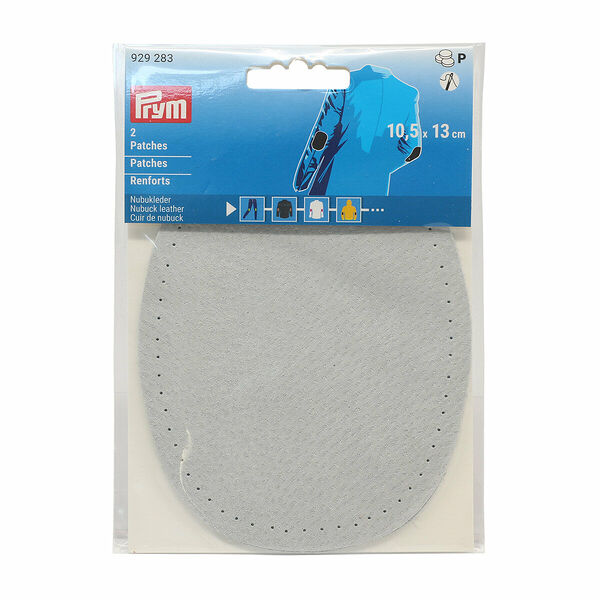 929283 Заплатки нубyк, пришивные, 10,5х13см, серебряный, Prym