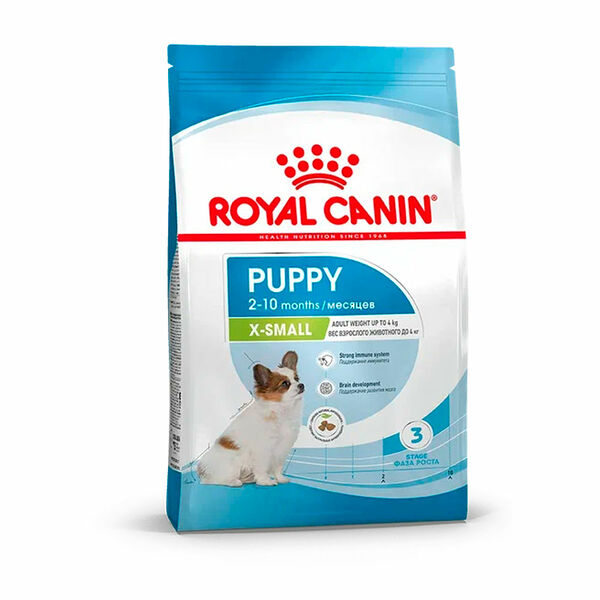 Сухой корм Royal Canin X-Small Puppy полнорационный для щенков миниатюрных пород (вес взрослой собаки до 4 кг) в возрасте до 10 месяцев 500 г