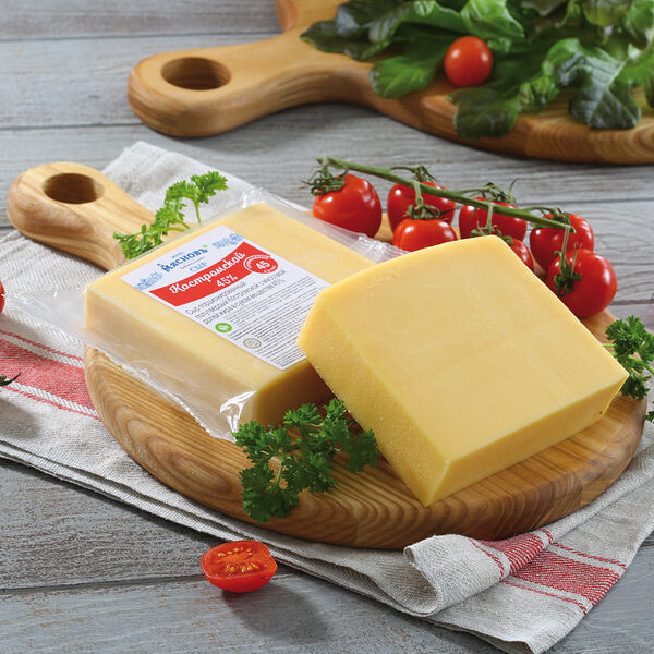 Сыр Костромской полутвердый 45% МясновЪ Ферма созревание 45 суток