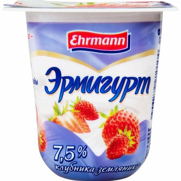 Продукт йогуртный Эрмигурт Клубника-Земляника 7.5% 100 мл