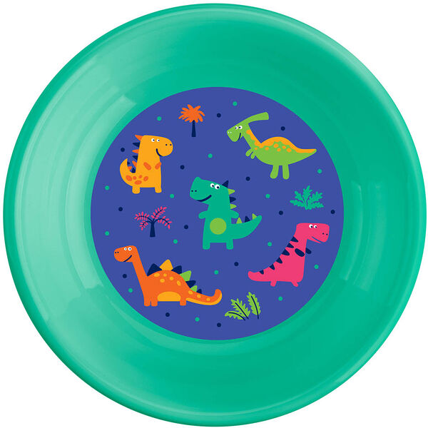 Тарелка Бытпласт глубокая с декором Динозавры 18.5см
