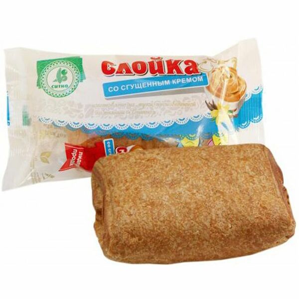 Слойка Ситно со сгущеным кремом