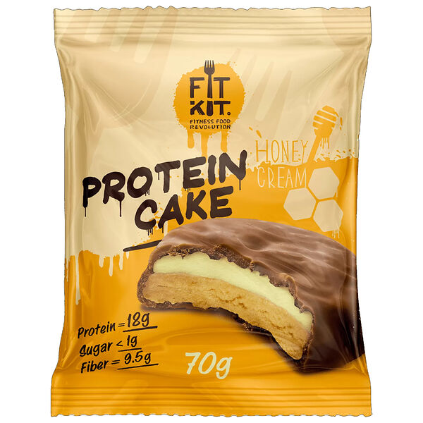 Протеиновое печенье Fit Kit Protein Cake 70 г Медовый крем
