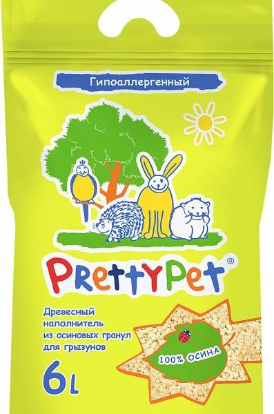 PrettyCat наполнитель Осиновый для грызунов и птиц 