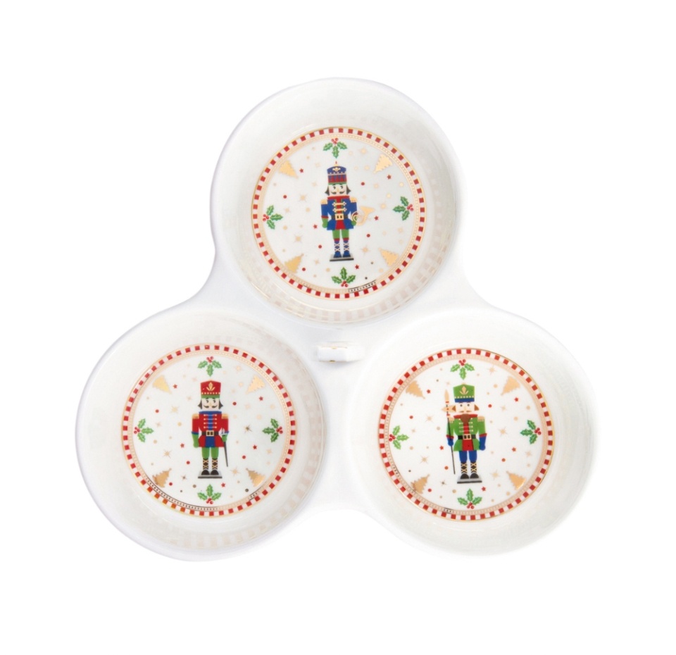 

Менажница трёхсекционная «Щелкунчик» на подставке в подарочной упаковке, Easy Life, 20.5*19.5 см, Китай