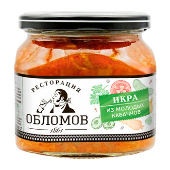 Икра Ресторация Обломовъ из молодых кабачков консервированная 420 г, Россия