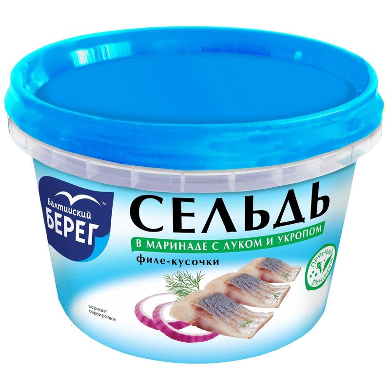 

Сельдь Балтийский берег филе-кусочки в маринаде с луком и укропом 250 г