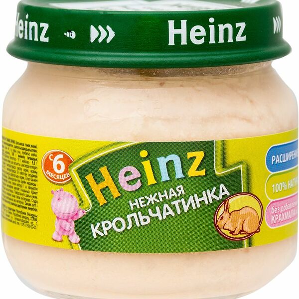 Пюре Heinz Нежная крольчатинка с 6 месяцев, 80г