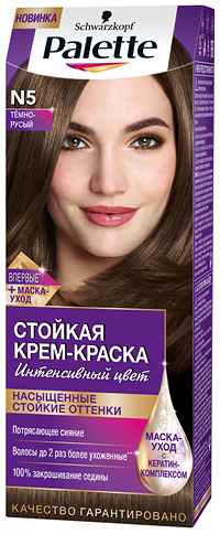 Крем-краска для волос Palette Интенсивный цвет тёмно-русый