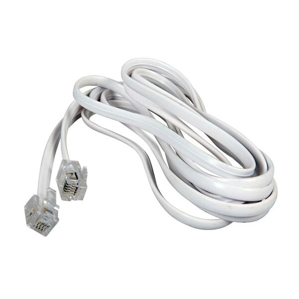 Шнур REXANT телефонный удлинитель RJ-11, 3м, белый