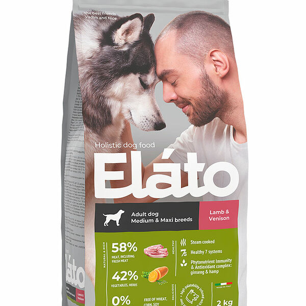 Elato Holistic Adult Dog Medium & Maxi Ягненок/Оленина для собак 2 кг