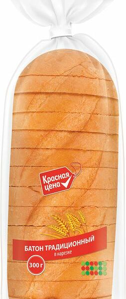 Батон Красная цена Традиционный нарезка 300г