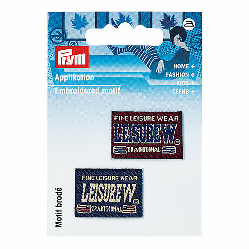 925687 Аппликация прямоугольный джинсовый ярлык синего/красн. цв. Leisure Wear Prym