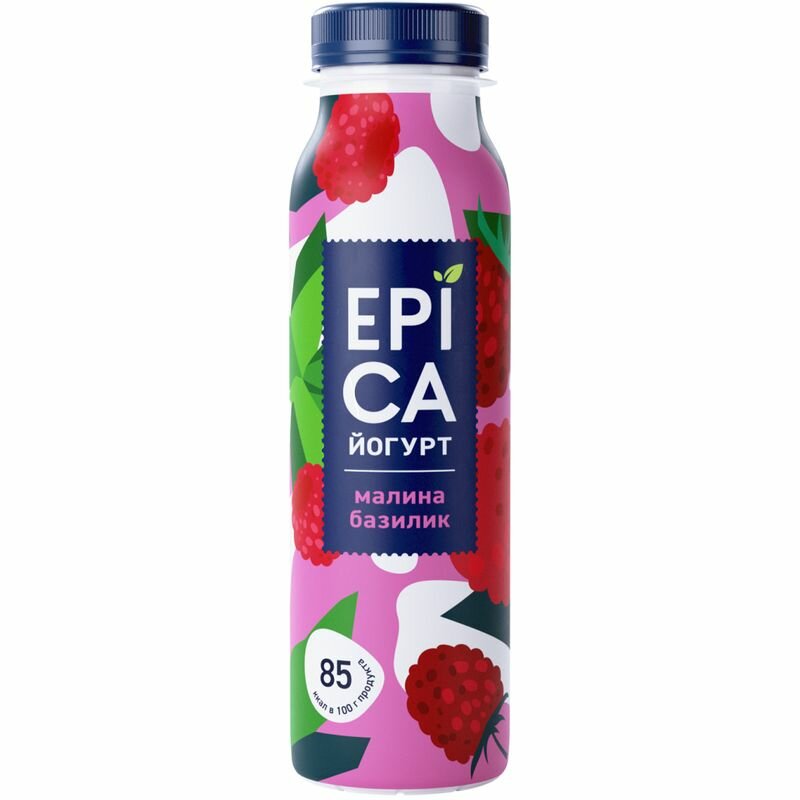 Купить Йогурт Epica питьевой малина-базилик 2.5%, 260мл по низкой цене ...