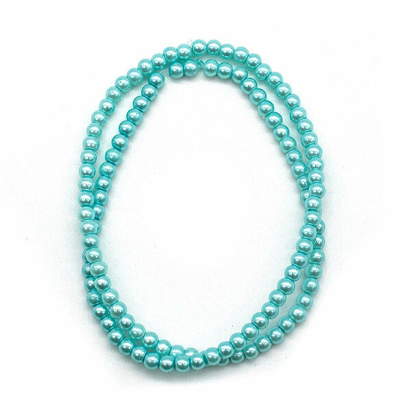 Бусины стеклянные на нитке, 4 мм, длина 40см(SB-26 голубой)