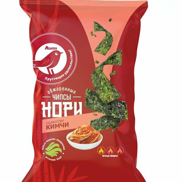 Морская капуста АШАН Красная птица с кимчи, 5 г