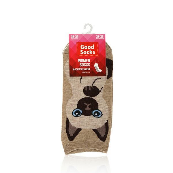 Женские укороченные носки Good Socks, Котик 3934, р.23-25