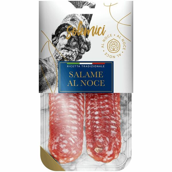Колбаса сыровяленая SOLEMICI Salame Al Nocе полусухая, нарезка