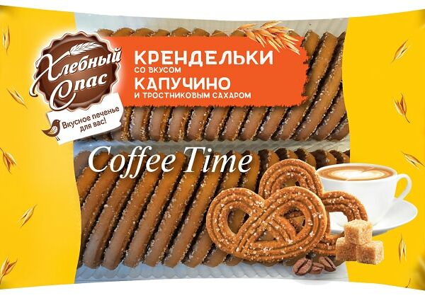 Печенье Хлебный Спас Крендельки с капучино и тростниковым сахаром 320г
