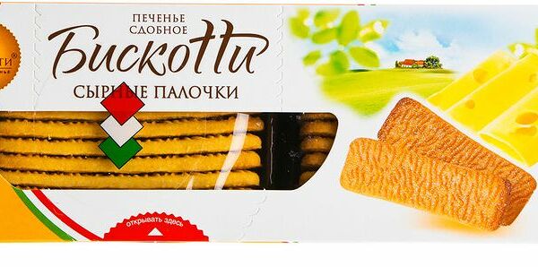 Печенье Бискотти Сырные палочки сдобное, 120г