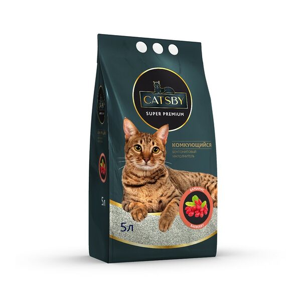 Наполнитель для кошачьего туалета CATSBY Barberry комкующийся минеральный 5л