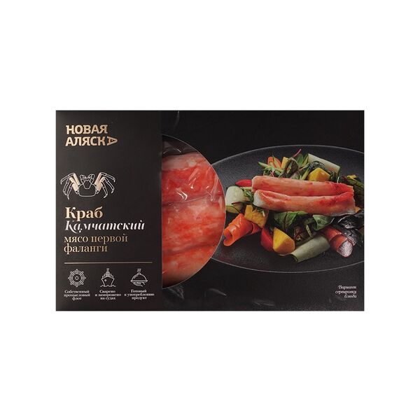Краб Новая Аляска Камчатский мясо первой фаланги варено-мороженый, 200г