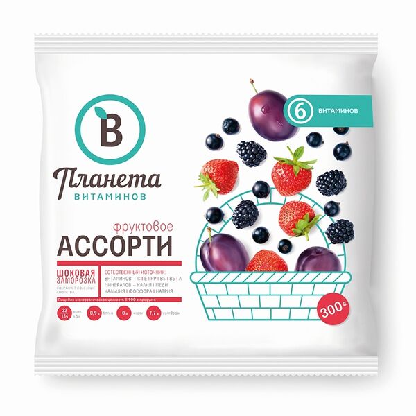 Смесь ПЛАНЕТА ВИТАМИНОВ Фруктовое Ассорти из ягод и фруктов 300г