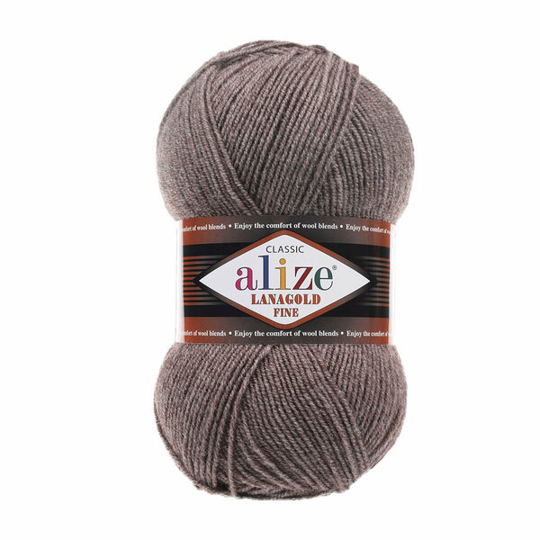Пряжа ALIZE 'Lanagold fine' 100 гр. 390м (49%шерсть, 51% акрил)(240 коричневый меланж)