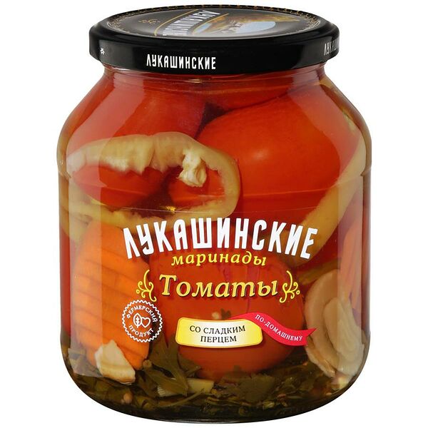 Томаты маринованные по-домашнему со сладким перцем, «Лукашинские»