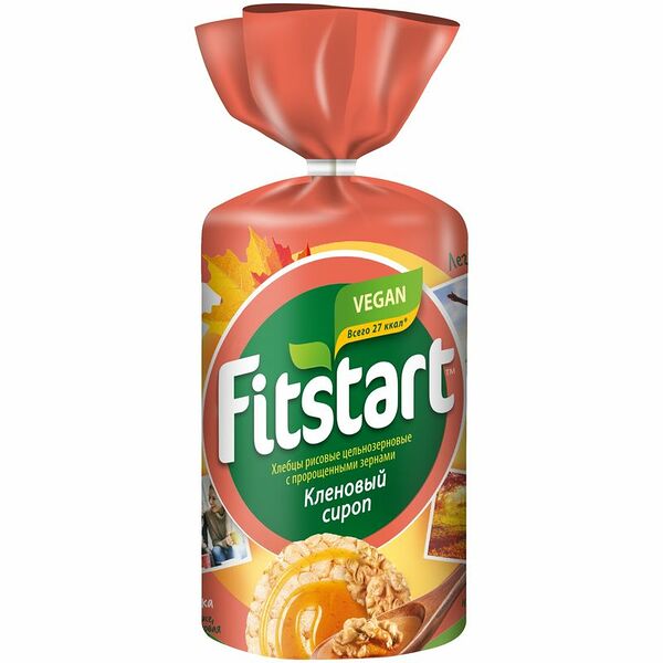 Хлебцы Fitstart Кленовый сироп рисовые цельнозерновые с пророщенными зёрнами, 100г
