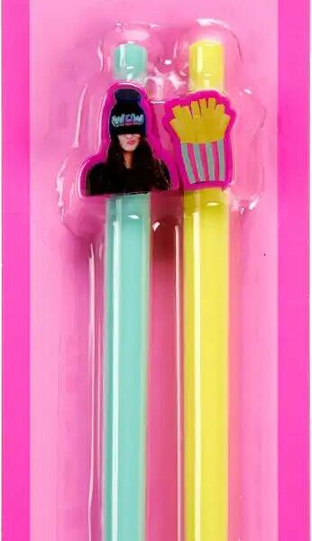 Набор ручек Pop Girl синий цвет шариковых автоматических топпер 1мм 2шт