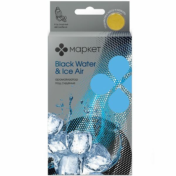 Ароматизатор воздуха Super Flower Black Water&Ice Air гелевый Маркет