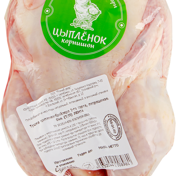 Тушка цыпленка-бройлера Корнишон ПТИЧИЙ ДВОР в/у в маринаде охл вес до 1.0кг