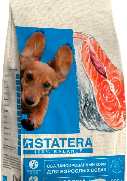 Сухой корм для собак Statera с лососем 800г